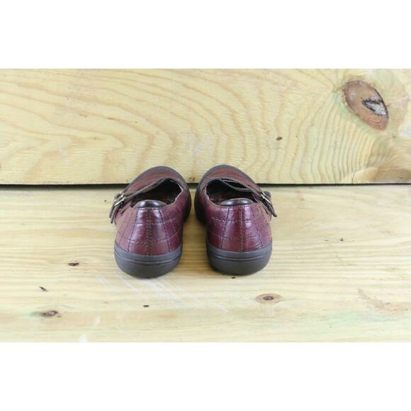 Merrell Zodiac Women's Sz 7 Red Dark Plum Leather Mary Jane Buckle Shoes - Picture 3 of 7